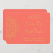 Mehendi Indian Wedding Save the date hamsa Henna (Voorkant / Achterkant)