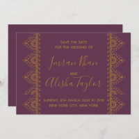 Mehendi Indian Wedding Save the date Uitnodiging