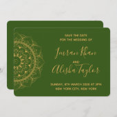 Mehendi Indiase Trouwdag Aankondiging hamsa Henna (Voorkant / Achterkant)