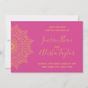 Mehendi Indiase Trouwdag Bewaar de datum hamsa Hen Save The Date