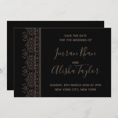 Mehendi Indiase Trouwdag reservering hamsa Henna Save The Date (Voorkant / Achterkant)