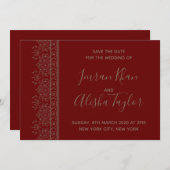 Mehendi Indische Trouwkaart Save the date hamsa He (Voorkant / Achterkant)