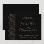 Mehendi Mariage Indien Hamsa Henna Carte de sauveg (Devant / Derrière)