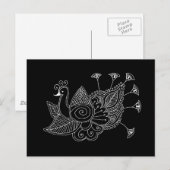 Mehendi Peacock Briefkaart (Voorkant / Achterkant)