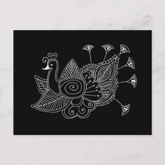 Mehendi Peacock Briefkaart