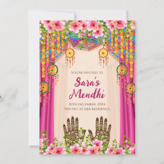 Mehendi uitnodiging Digitale Mehendi uitnodiging