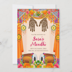 Mehendi uitnodiging Digitale Mehndi uitnodiging