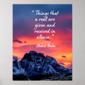 Meher Baba Silence Quote Poster (Voorkant)