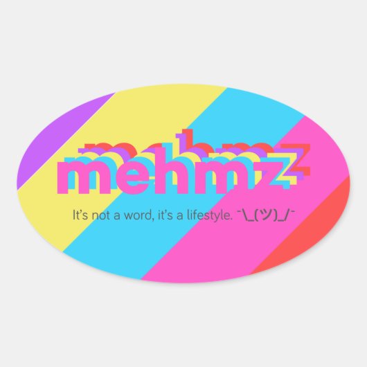 Mehmz Gestreepte Tagline Sticker (Voorkant)