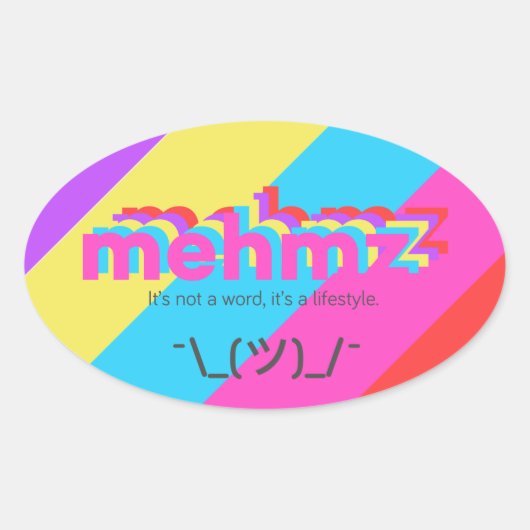 Mehmz Gestreepte Tagline Sticker (Voorkant)
