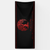 Mehndi-boom van het leven (Henna) (rood) Spandoek (Verticaal)