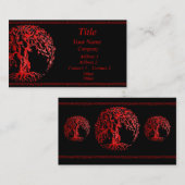 Mehndi-boom van het leven (Henna) (rood) Visitekaartje (Voorkant / Achterkant)