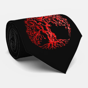 Mehndi-boom van het leven (rood) stropdas