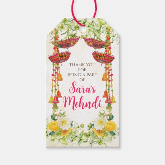 Mehndi ceremonie Cadeau Labels Cadeaulabel (Voorkant)