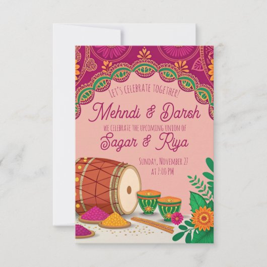Mehndi Dholki  Kaart (Voorkant)