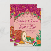 Mehndi Dholki  Kaart (Voorkant / Achterkant)