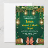  Mehndi & Dholki Night Ceremony Invitation (Devant / Derrière)