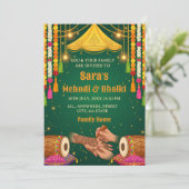 Mehndi & Dholki Night Invitation Template (Debout devant)