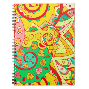Mehndi Doodle: Kleurrijke etnische textuur. Notitieboek