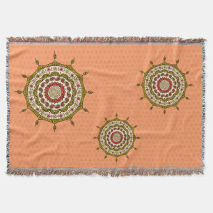Mehndi Fantasy Gold Throw Blanket Deken