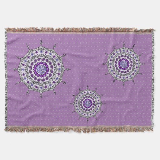 Mehndi Fantasy Silver Throw Blanket Deken (Voorkant)