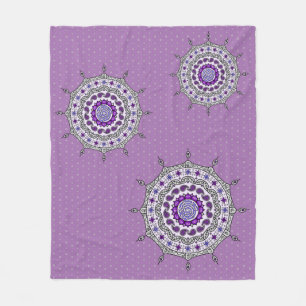 Mehndi Fantasy Zilveren Fleece Deken