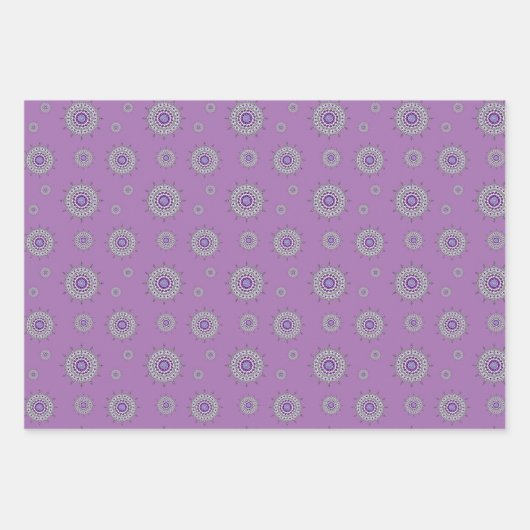 Mehndi Fantasy Zilveren Wrapping Papier Set Inpakpapier Vel (Voorkant 3)