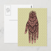 Mehndi Hand Tattoo Art Design Briefkaart (Voorkant / Achterkant)