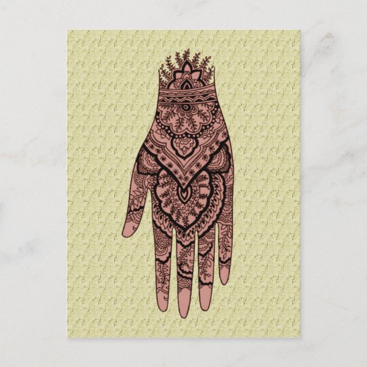 Mehndi Hand Tattoo Art Design Briefkaart (Voorkant)