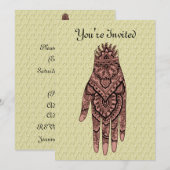 Mehndi Hand Tattoo Art Design Invitation Kaart (Voorkant / Achterkant)
