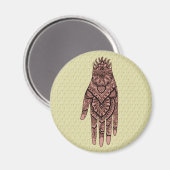 Mehndi Hand Tattoo Art Design Magnet Magneet (Voorkant / Achterkant)