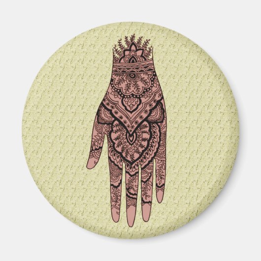 Mehndi Hand Tattoo Art Design Magnet Magneet (Voorkant)