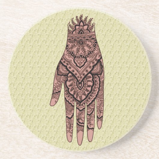 Mehndi Hand Tattoo Art Onderzetter (Voorkant)