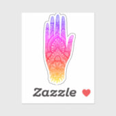 Mehndi Hand Tattoo Art Rainbow Sticker (Vel)