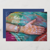 Mehndi Hand Uitnodiging (Voorkant / Achterkant)