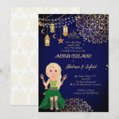 Mehndi Henna faire-part de mariage islamique (Devant / Derrière)