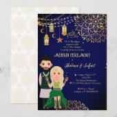 Mehndi Henna faire-part de mariage islamique (Devant / Derrière)