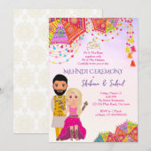 Mehndi Henna faire-part de mariage islamique (Devant / Derrière)