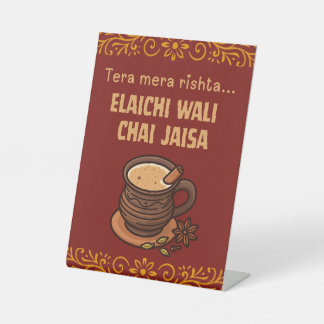 Mehndi Henna Indiase Pakistaanse Bruiloft Chai The Reclamebord Met Voetstuk