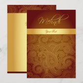 Mehndi/Henna Invitation Card Kaart (Voorkant / Achterkant)