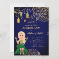 Mehndi Henna Islamitische bruiloft uitnodiging