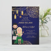 Mehndi Henna Islamitische bruiloft uitnodiging (Staand voorkant)