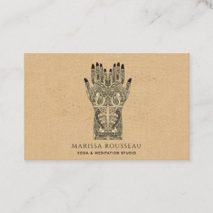 Mehndi Henna mains Yoga Studio Carte de visite