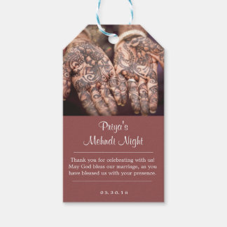Mehndi (Henna) Nacht dank u cadeau Labels Cadeaulabel