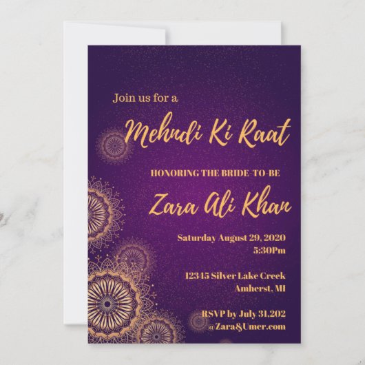 Mehndi Henna Party Invitation (Devant)