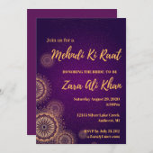 Mehndi Henna Party Invitation (Devant / Derrière)