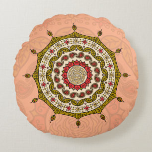 Mehndi Imaginaire Coussin rond or