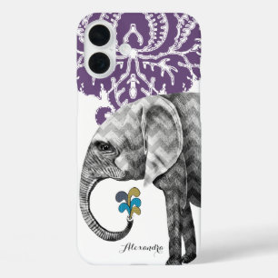 Mehndi Indian Aesthetic Modern Twist Elephant iPhone 16 Plus Hoesje