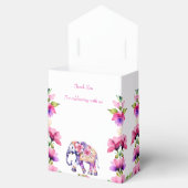Mehndi Indiase bruiloft olifant roze bloemen Bedankdoosjes (Geopend)