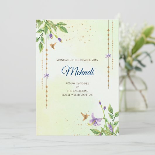 Mehndi invitation Le mariage indien numérique invi (Debout devant)